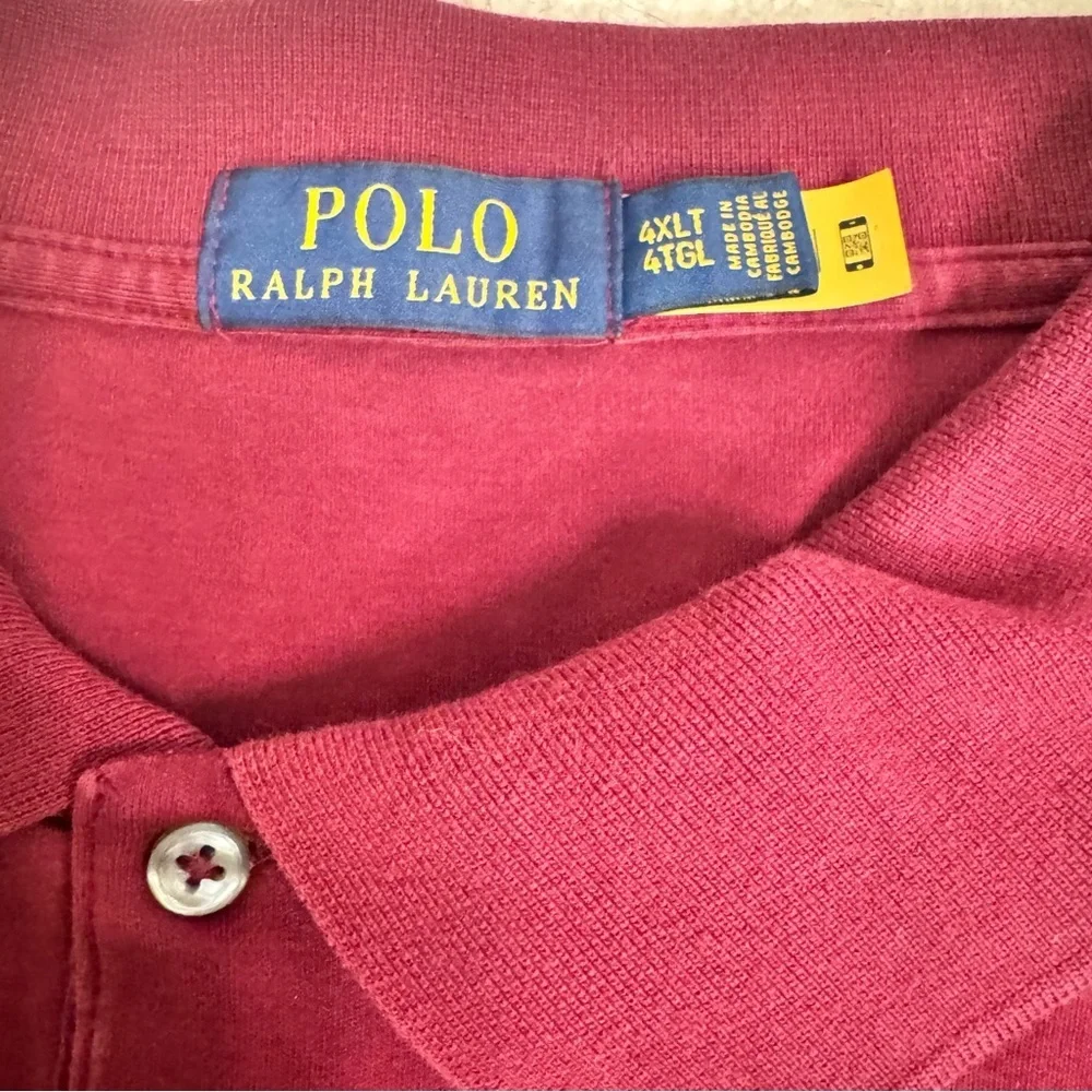 Polo Ralph Lauren soft collared long sleeve maroon logo pony cotton shirt 4XLT